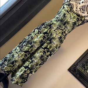 One piece- Black and green plant print